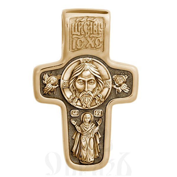 крест «спас нерукотворный. святитель николай чудотворец», золото 585 проба желтое (арт. 201.054)