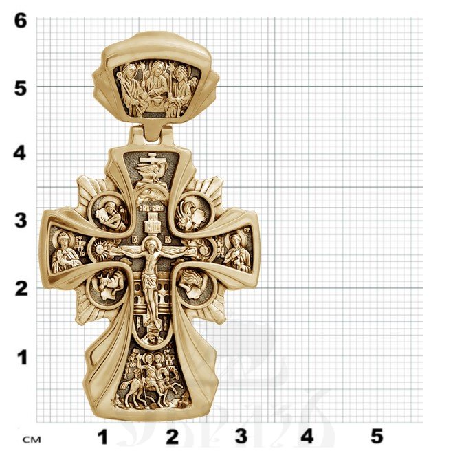 крест «распятие. икона божией матери «державная», золото 585 проба желтое (арт. 201.227)