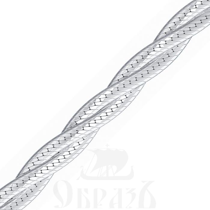 косичка из 3-х цепочек плетение "монтреаль" серебро 925 пробы с родиевым покрытием (арт. нц 22-025-3 d0,50)